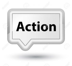 Action isolated on prime white banner button abstract illustration