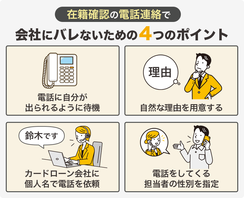 在籍確認の電話連絡で会社にバレないための4つのポイント