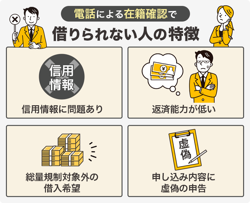 電話による在籍確認で借りられない人の特徴